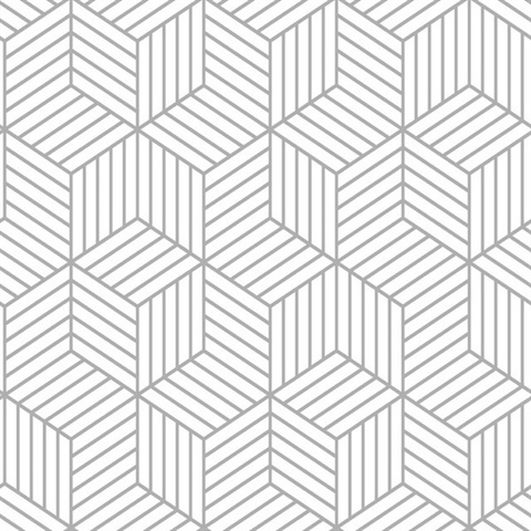 Stripped Hexagon P & S Wallpaper