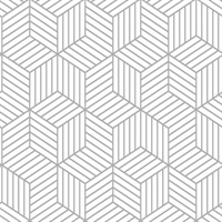 Stripped Hexagon White/Grey Peel & Stick Wallpaper