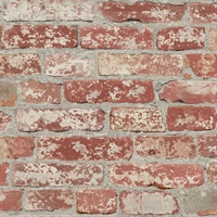 Stuccoed Dark Red Brick Peel And Stick Wallpaper
