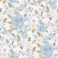 Sunset Harbor Rose Bella Lina Blue Roses & White Flowers Wallpaper