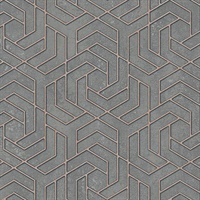 Tama Charcoal Geometric Wallpaper