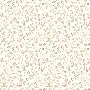 Tarragon Blue Dainty Meadow Wallpaper