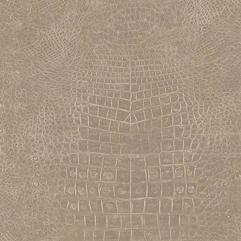Taupe Crocodile Skin Wallpaper