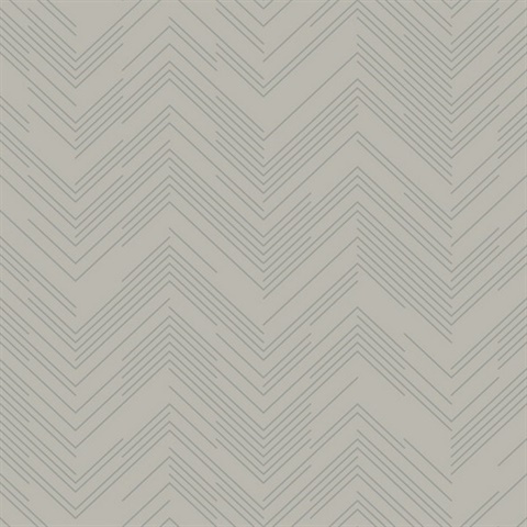 Taupe & Silver Polished Chevron Wallpaper