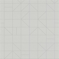Teague Silver Geometric Wallpaper