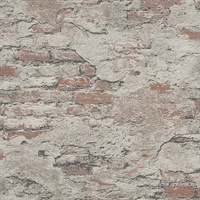 Templier Brown Distressed Brick Wallpaper