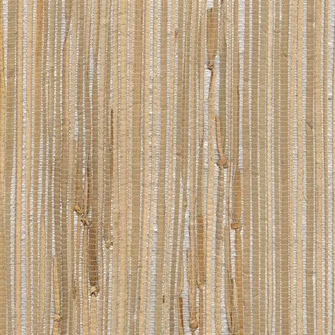 Tereza Silver Foil Grasscloth Wallpaper
