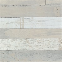 Teton Taupe Wood Plank Wallpaper