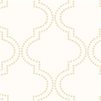 Brewster Tetra Charcoal Silver Dots Quatrefoil Designer Gray Wallpaper 21801 