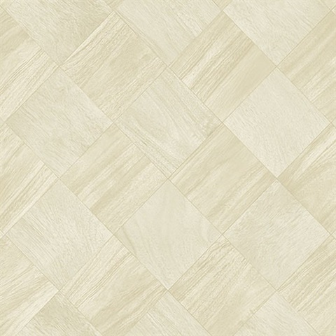 Thriller Cream Wood Tile Wallpaper
