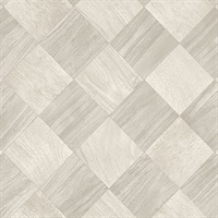 Thriller Light Grey Wood Tile Wallpaper