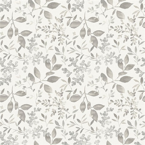 Tinker Grey Woodland Botanical Wallpaper