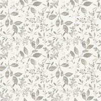 Tinker Grey Woodland Botanical Wallpaper