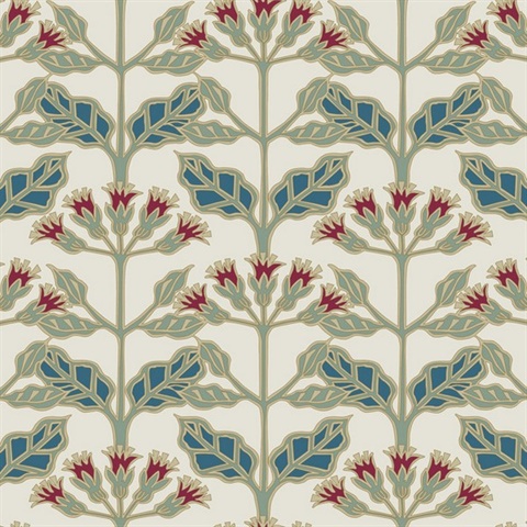 Tracery Blooms Wallpaper