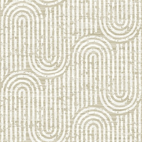 Trippet Light Brown Zen Waves Wallpaper by Scott Living