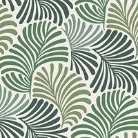 Trousdale Green Fanning Flora Wallpaper by Scott Living