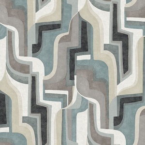 Tulum Blue Surreal Shapes Wallpaper