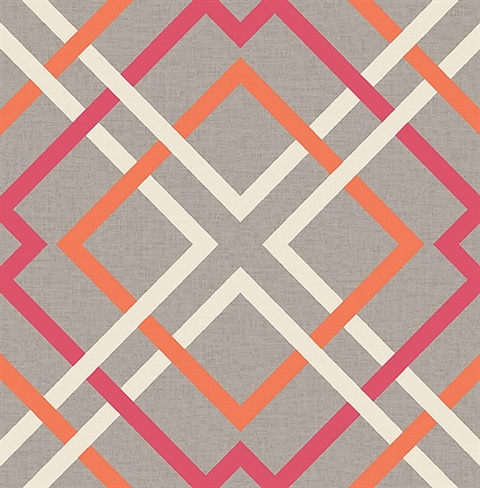 Tuvalu Pink Lattice Wallpaper