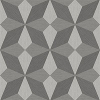 Valiant Grey Faux Grasscloth Mosaic Wallpaper