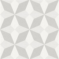 Valiant Light Grey Faux Grasscloth Mosaic Wallpaper