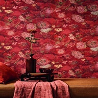 Vase with Chinese Asters and Gladiolas Wallpaper
