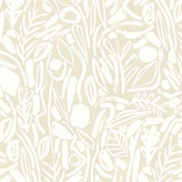 Verdure Neutral Painted Botanical Wallpaper