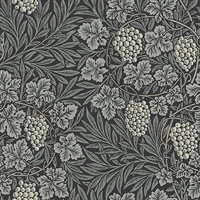 Vine Denim Woodland Fruits Wallpaper