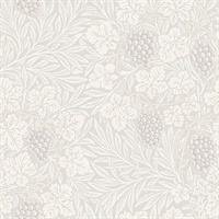 Vine White Woodland Fruits Wallpaper