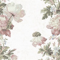 Vintage Floral Stripe P & S Wallpaper