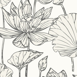 Viola Floral Espresso & Metallic Bronze Wallpaper