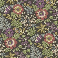 Voysey Brown Floral Wallpaper