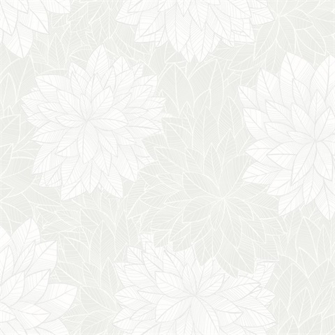 Foliage Grey Floral Wallpaper