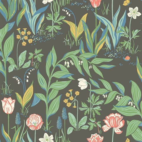 Spring Garden Multicolor Botanical Wallpaper