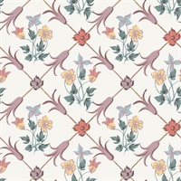 Tessin Multicolor Floral Geometric Wallpaper