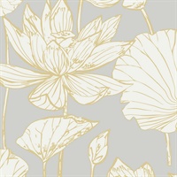 Water Lily Floral Wallpaper