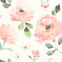 Watercolor Blooms Peel and Stick Wallpaper