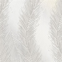 Wheaton Silver Leaf Wave Wallpaper
