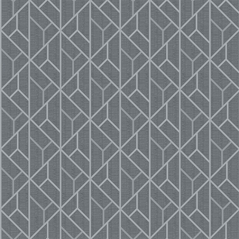 Wilder Grey Geometric Trellis Wallpaper