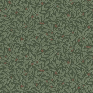 Winter Berry Green Vine Wallpaper