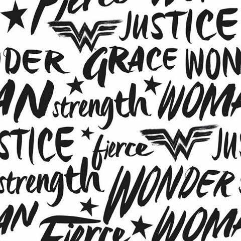 Wonder Woman Script Peel And Stick Wallpaper