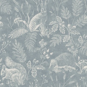 Woodland Light Grey Toile Wallpaper