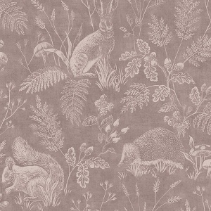 Woodland Light Grey Toile Wallpaper
