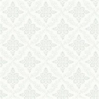 Wynonna Teal Geometric Floral Wallpaper