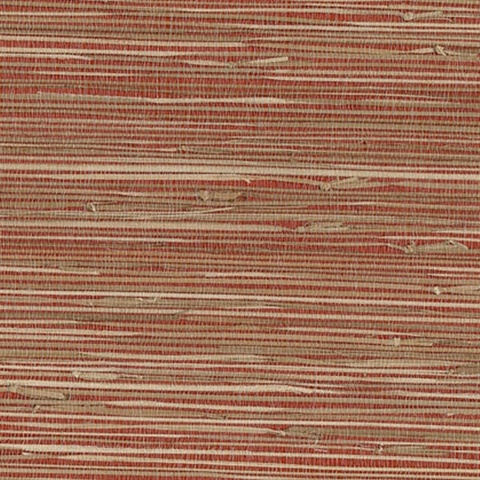 Yan Yan Red Grasscloth Wallpaper