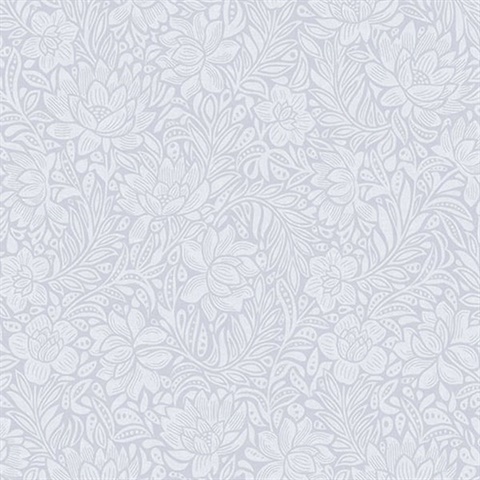 Zahara Periwinkle Floral Wallpaper