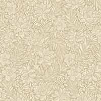 Zahara Wheat Floral Wallpaper
