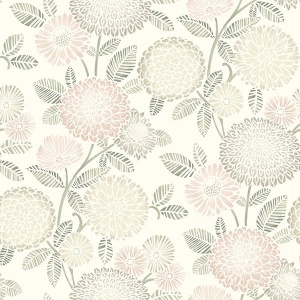 Zalipie Apricot Floral Trail Wallpaper