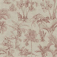 Zapata Merlot Tropical Jungle Wallpaper