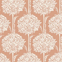 Zaria Apricot Topiary Wallpaper