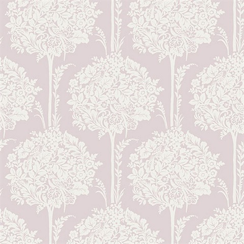 Zaria Lavender Topiary Wallpaper